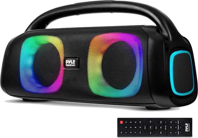 Main image of Pyle Portable Bluetooth Speaker Boombox with Dual 5 High-Performance Wireless Speakers, 160W Power, Rechargeable Battery, Mic Priority, USB/Micro SD/AUX/FM Radio, LED Ring Light, Outdoor Speaker