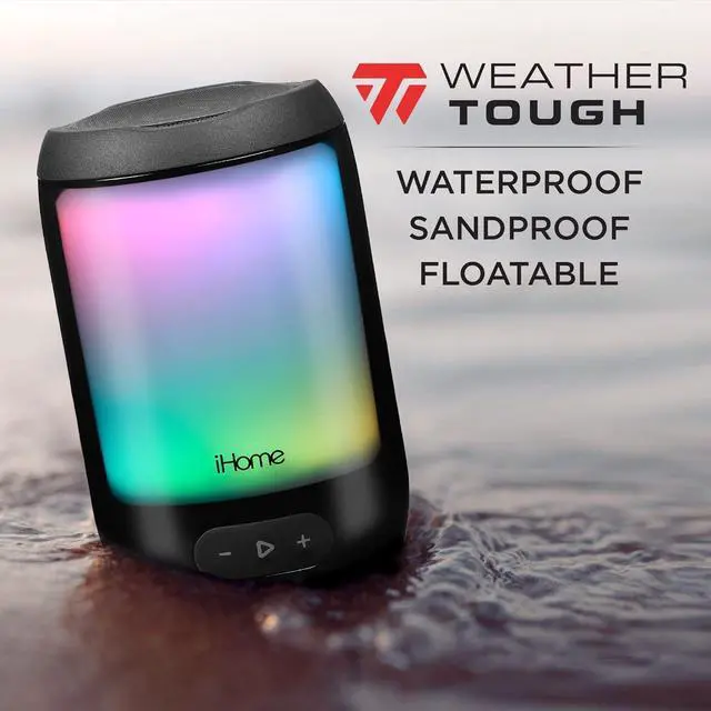 Alt view image 4 of 6 - iHome Waterproof Bluetooth Speaker with 25 Hour Mega Battery, Color Changing Rechargeable and Portable Outdoor Speaker (iBT840BZ)