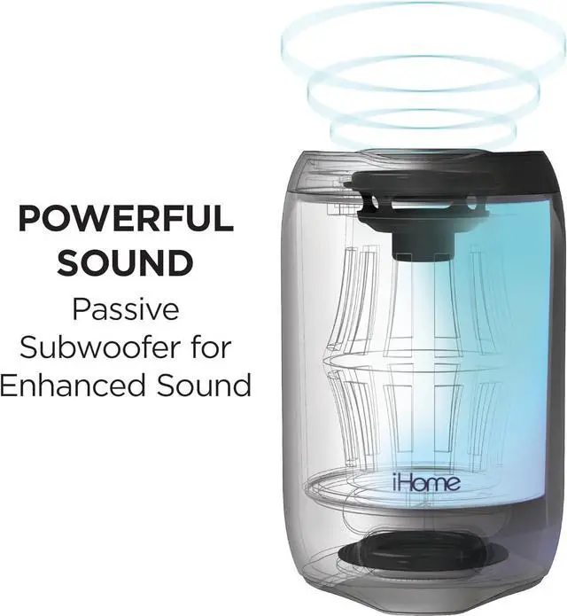 Alt view image 6 of 6 - iHome Waterproof Bluetooth Speaker with 25 Hour Mega Battery, Color Changing Rechargeable and Portable Outdoor Speaker (iBT840BZ)