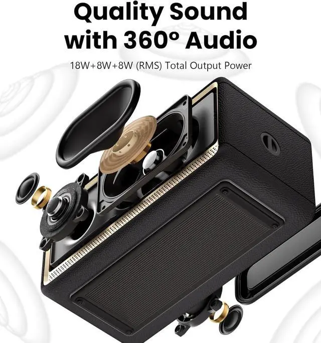 Alt view image 3 of 7 - Edifier Bluetooth Speaker, Portable with Stereo Pairing, IP66 Dustproof & Waterproof 9H Playtime BT5.4 34W RMS Dual Device Connection Ambient Light for Home Party Outdoor Beach  Black