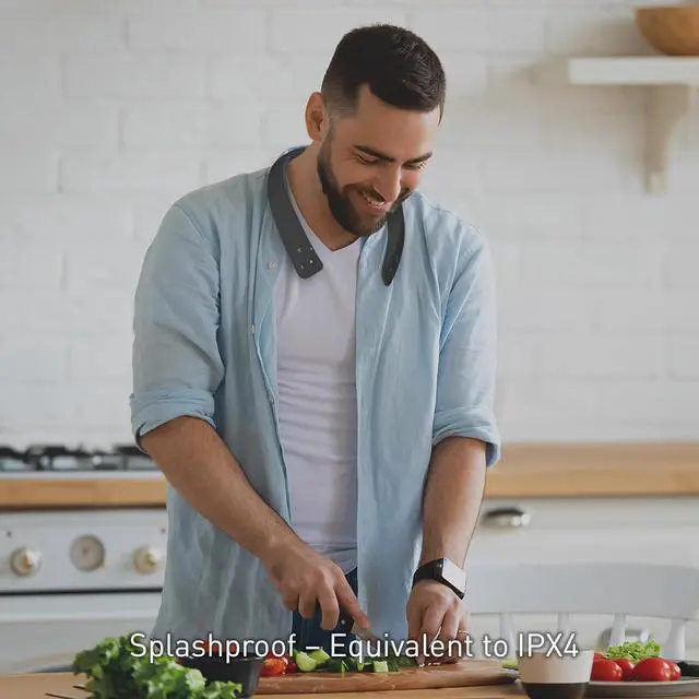 Alt view image 7 of 7 - Panasonic WN10 Wireless Wearable TV Neck Speaker with Easy Set Up, Bluetooth, Connect to Two Devices, Built-in Microphone for Hands-Free Calling, Splashproof with IPX4 - SC-WN10PP-K