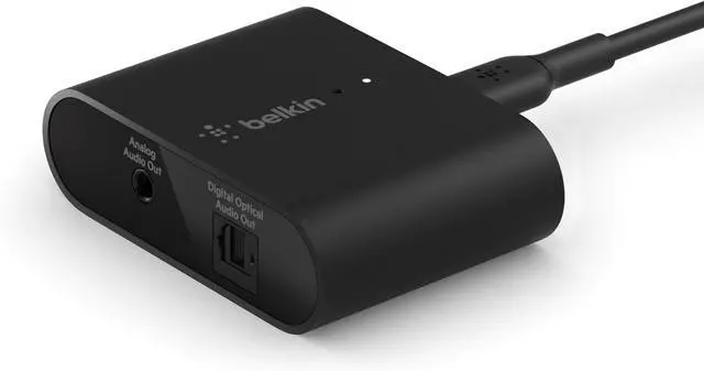 Main image of Belkin SoundForm Connect AirPlay 2 Adapter & Airplay 2 Receiver - Wireless Streaming for Apple Devices to Bluetooth Speakers - Optical & 3.5mm Speaker Inputs for iPhone 15, 14, MacBook Pro, & More