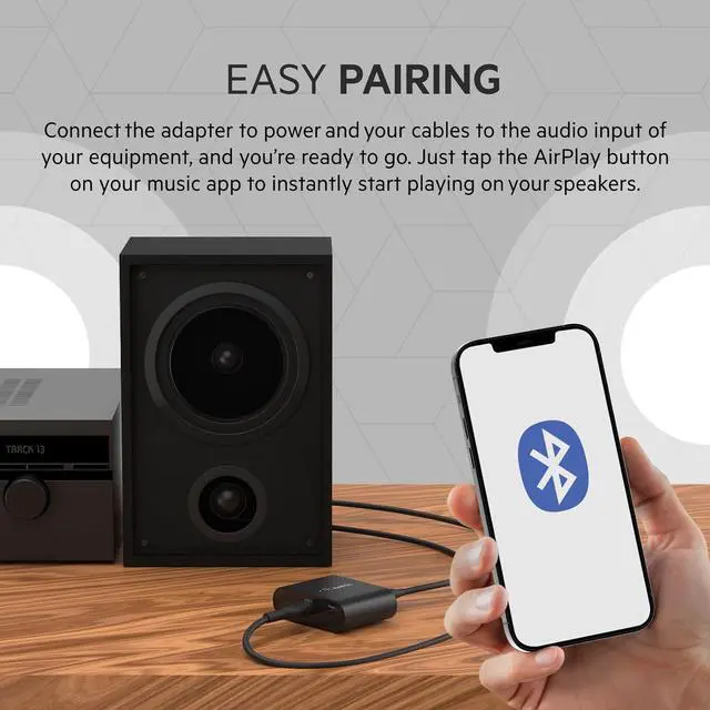 Alt view image 6 of 7 - Belkin SoundForm Connect AirPlay 2 Adapter & Airplay 2 Receiver - Wireless Streaming for Apple Devices to Bluetooth Speakers - Optical & 3.5mm Speaker Inputs for iPhone 15, 14, MacBook Pro, & More