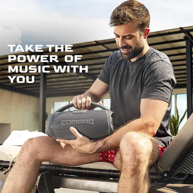 Alt view image 2 of 4 - Compaq 50W Bluetooth Speaker  Powerful Wireless Speaker with TWS Pairing, Bluetooth 5.3, IPX6 Waterproof, Uninterrupted Playtime, Dynamic LED