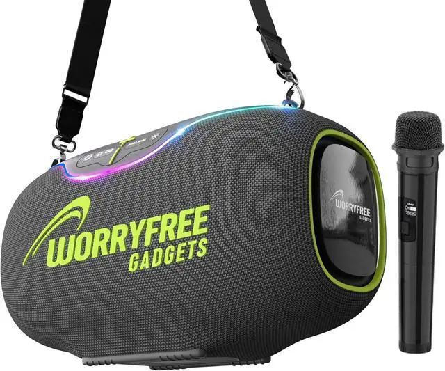 Alt view image 2 of 6 - 350W Wireless Bluetooth Speaker, 24Hrs Playtime, RGB Lights, Mic with EQ & Volume Control, 10M Range (Gray)