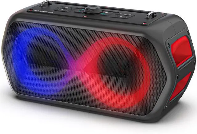 Main image of Monster Musicbox Go Bluetooth Speaker,120W Peak High Power Outdoor Speakers, Large Portable Waterproof Bluetooth Speakers with 7 Lighting Effects, Subwoofer/Deep Bass/DSP/Stereo Pairing/EQ/32H