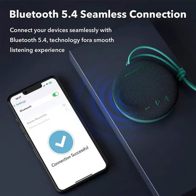 Alt view image 4 of 7 - Monster Bluetooth Speaker, IPX8 Shower Speaker Waterproof, Bluetooth 5.4 with Loud HD Sound and Robust Bass, Extra Long Playtime Punchy, for Home, Beaches Portable Wireless Outdoor Speakers
