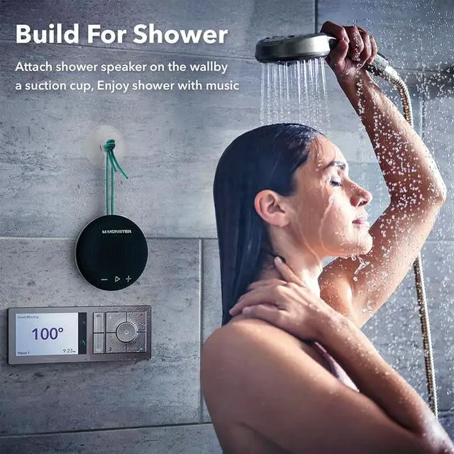 Alt view image 7 of 7 - Monster Bluetooth Speaker, IPX8 Shower Speaker Waterproof, Bluetooth 5.4 with Loud HD Sound and Robust Bass, Extra Long Playtime Punchy, for Home, Beaches Portable Wireless Outdoor Speakers