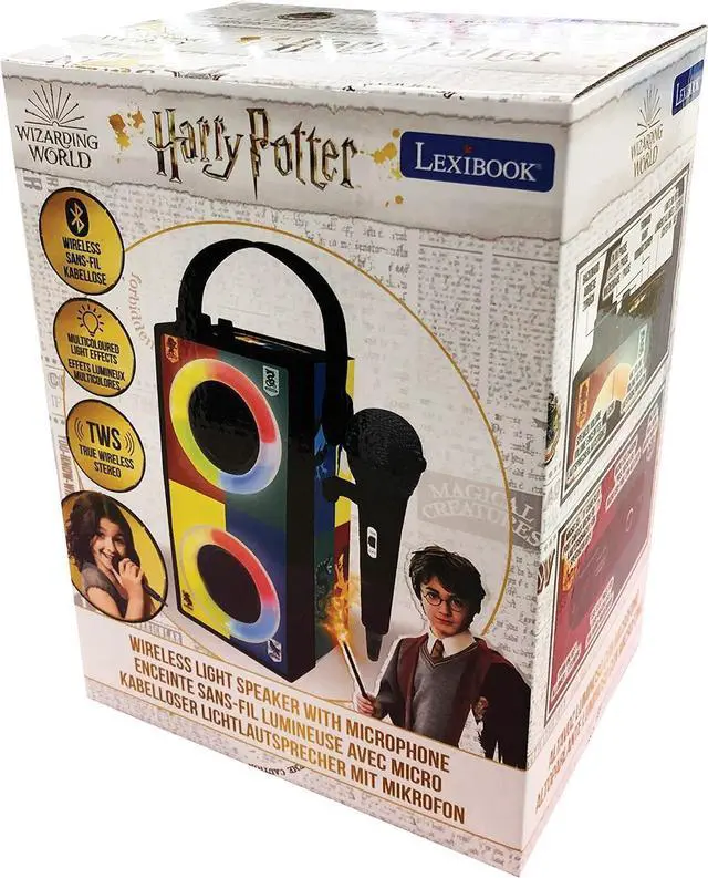Alt view image 4 of 5 - Lexibook Harry Potter- Portable Bluetooth Light Speaker with Microphone, Light Effects, Karaoke, Wireless, USB, SD Card, Rechargeable Battery, BTP180HPZ