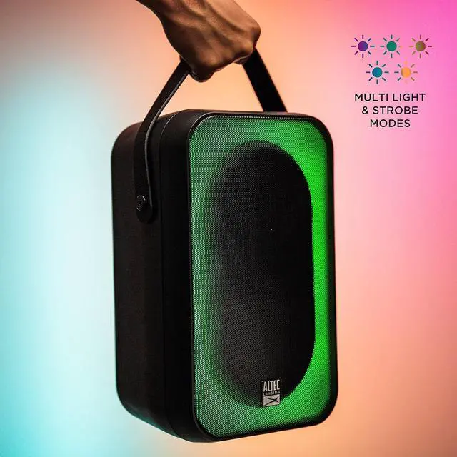 Alt view image 3 of 7 - Altec Lansing Shockwave Wireless Speaker 60W Bluetooth speakerwith a Long Lasting 6 Hour Battery, Multi LED Party Modes, Multiple bass Boost Modes, Party Sync