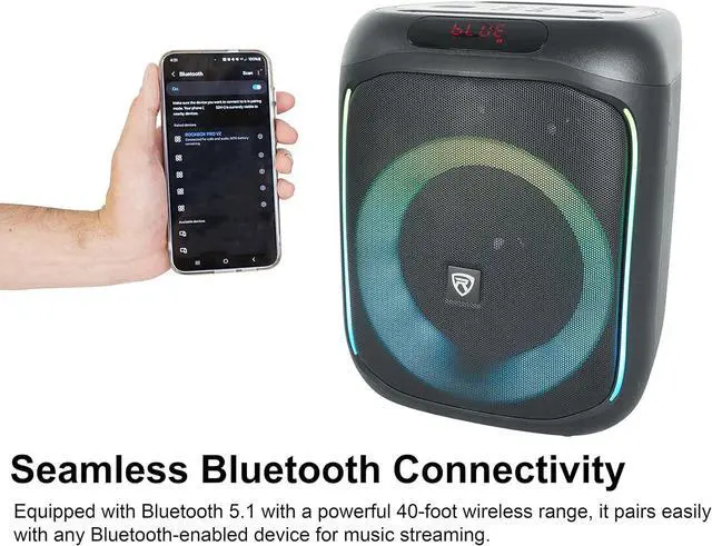 Alt view image 4 of 6 - Rockville Audiosavings Bundle: (2) ROCKBOX PRO V2 6.5" 150w Portable LED Party Bluetooth Speaker Mic in (2 Items)