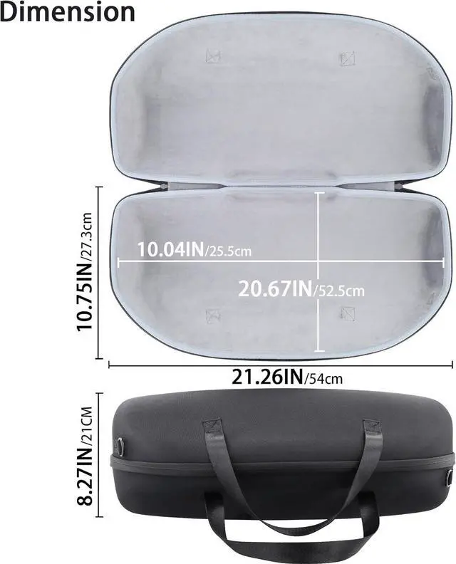 Alt view image 3 of 4 - co2CREA Hard Travel case Replacement for Boombox 3 Boombox 2 Waterproof Portable Bluetooth Speaker (Black + Inside Grey Case)