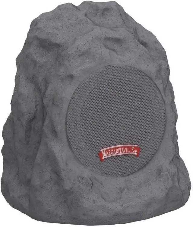 Alt view image 4 of 7 - Margaritaville On The Rock Outdoor Bluetooth Wireless Speaker | Durable Bluetooth Speakers, Fantastic Yard or Patio Decor, IPX-4 Waterproof Rated, Granite Grey (Two Pack)