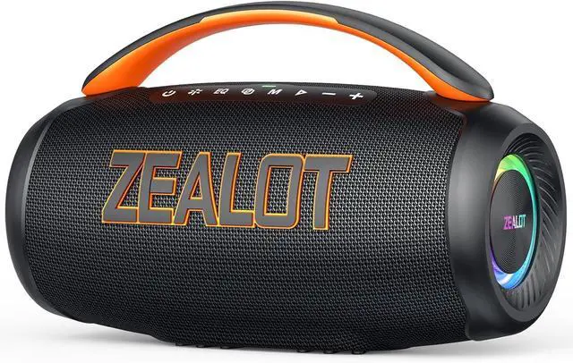 Main image of ZEALOT Portable Bluetooth Speaker, 80W Peak Waterproof Loud Booming Sound Speakers, Dual Pairing, XBass, 20H Playtime, Outdoor Speaker with Handle for Camping, Beach, Party, Backyard(Black)