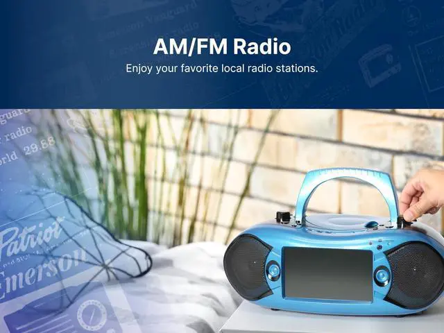 Alt view image 7 of 7 - Emerson EDL-2870H Bluetooth DVD Boombox with AM/FM Radio & Digital TV, Portable Multimedia Player with 7" LCD Screen, HDMI, Bluetooth, USB/SD Playback, Twin Speakers, Black
