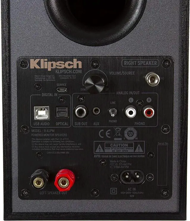 Alt view image 3 of 4 - Klipsch R-41PM Powered Bookshelf Speaker,Black