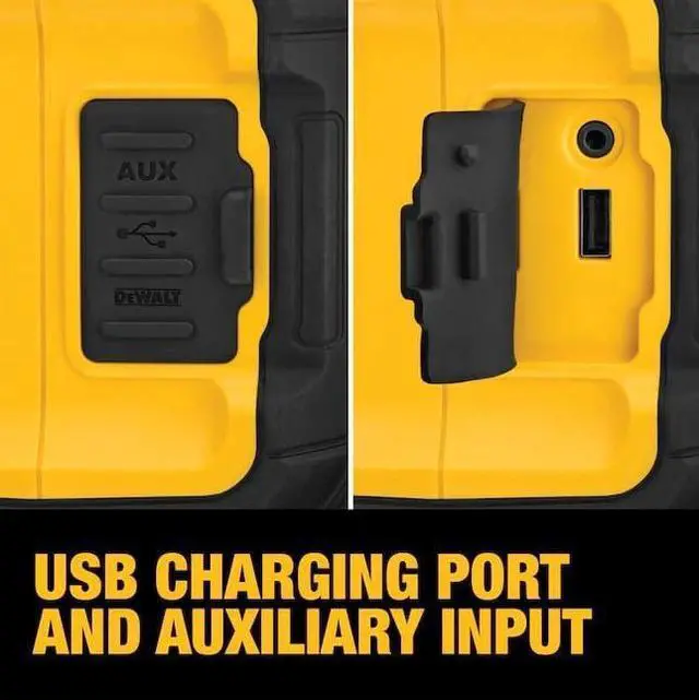 Alt view image 4 of 6 - DEWALT 12V - 20V MAX Cordless Bluetooth Jobsite Bluetooth Speaker 100 ft Range, Lasts 8-10 Hours with Single Charge - Phone Holder, Battery and Charger Included (DCR010C1)