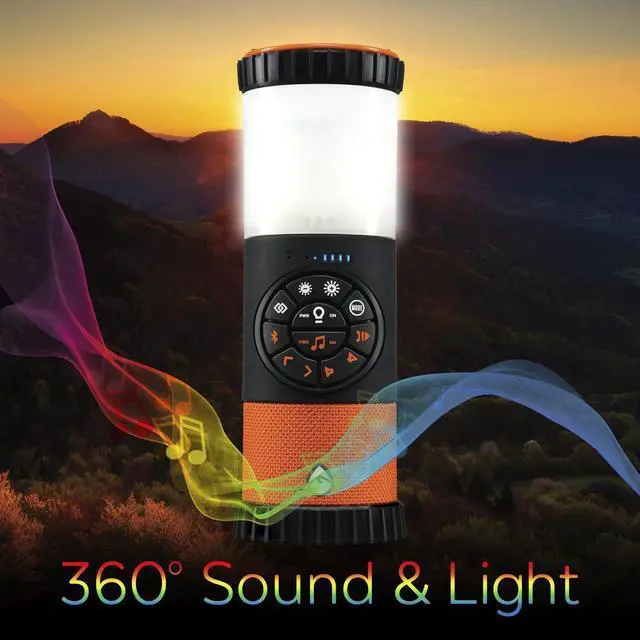 Alt view image 2 of 7 - ECOXGEAR EcoLantern: Indoor/Outdoor Portable Bluetooth Speaker, 88dB Loud, IP67 Waterproof, with 360 Degree Sound and Party Lights, 20+ Hours Playtime (Orange)