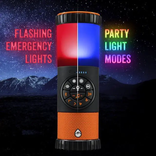 Alt view image 3 of 7 - ECOXGEAR EcoLantern: Indoor/Outdoor Portable Bluetooth Speaker, 88dB Loud, IP67 Waterproof, with 360 Degree Sound and Party Lights, 20+ Hours Playtime (Orange)