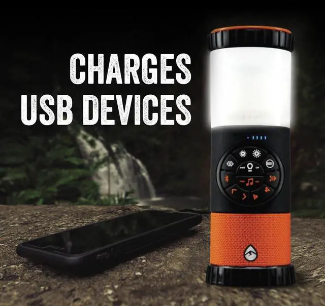 Alt view image 4 of 7 - ECOXGEAR EcoLantern: Indoor/Outdoor Portable Bluetooth Speaker, 88dB Loud, IP67 Waterproof, with 360 Degree Sound and Party Lights, 20+ Hours Playtime (Orange)