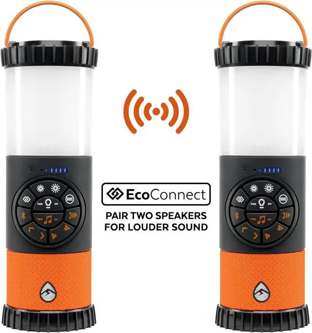 Alt view image 5 of 7 - ECOXGEAR EcoLantern: Indoor/Outdoor Portable Bluetooth Speaker, 88dB Loud, IP67 Waterproof, with 360 Degree Sound and Party Lights, 20+ Hours Playtime (Orange)