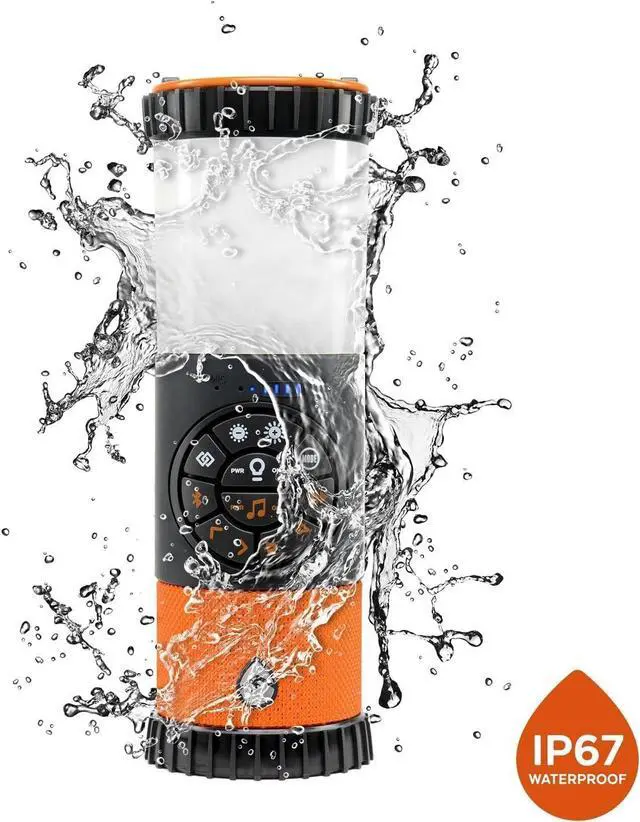 Alt view image 7 of 7 - ECOXGEAR EcoLantern: Indoor/Outdoor Portable Bluetooth Speaker, 88dB Loud, IP67 Waterproof, with 360 Degree Sound and Party Lights, 20+ Hours Playtime (Orange)