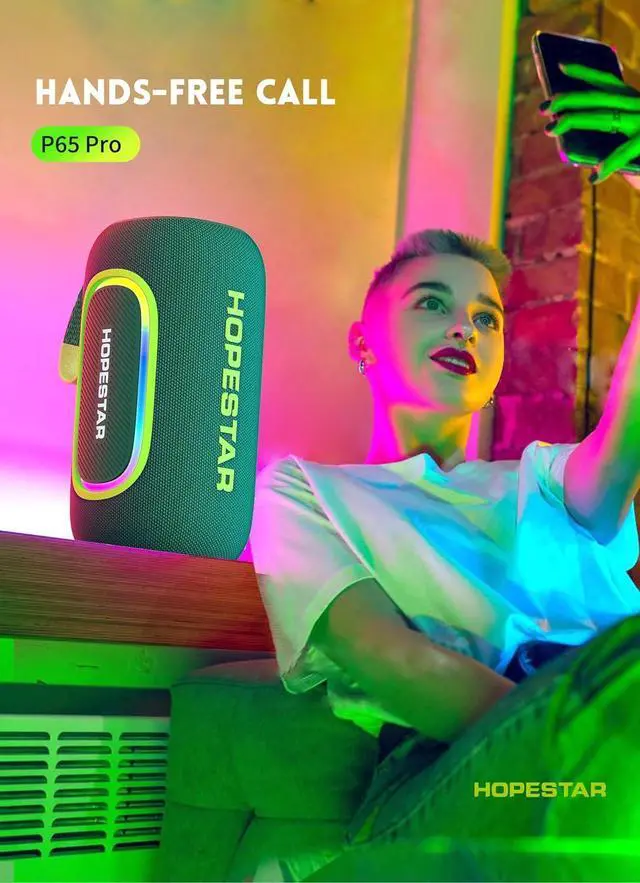 Alt view image 6 of 7 - WorryFree Gadgets Portable Wireless Bluetooth Speaker, 50W, IPX6 Waterproof, True Wireless Stereo, 9 Light Modes Hopestar Series (Blue)