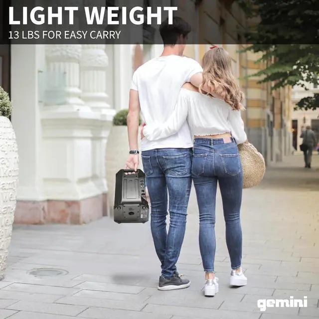 Alt view image 4 of 6 - Gemini Sound GPSS-650 Ultra-Portable 200W PA System with 6.5" Woofer, Bluetooth, TWS Link, 12+ Hour Battery Life, Dual Inputs, and DSP Effects  Perfect for DJs, Musicians and Public Address