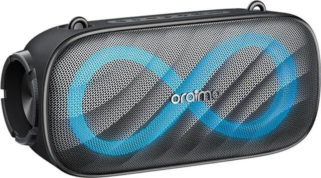 Main image of Oraimo SpaceBox Pro Portable Bluetooth Speaker, Wireless Speakers with Light Effect, Loud Sound, Heavy Bass, Built-in Mics, Support TF Card, AUX-in, Powerful Speaker for Party, Home, Outdoor, Grey