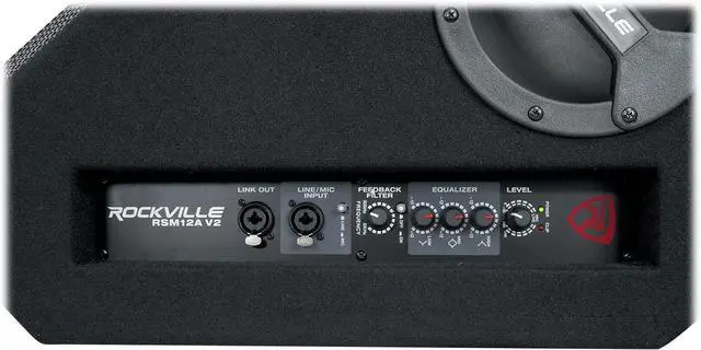 Alt view image 4 of 7 - Rockville RSM12A v2 1000W 2-Way Powered Stage Monitor Speaker, 12" Woofer, Clear Audio, Durable Build, Versatile Inputs, for Live Performances