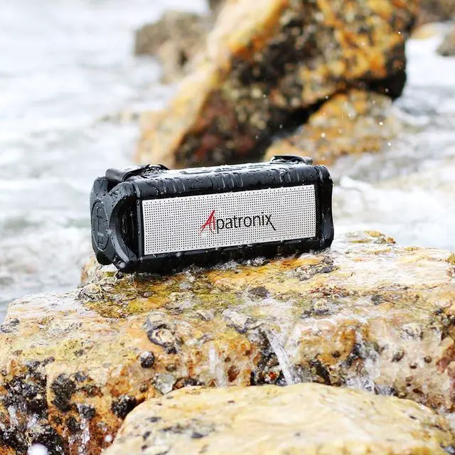 Alt view image 4 of 6 - Alpatronix Speaker 60W(80W Max), IPX6 Waterproof, Portable Wireless, 8000mAh Power Bank, Handsfree, Shockproof, TWS, DSP, Stereo, Subwoofer, TF Card, NFC, AX500, Indoor&Outdoor Black