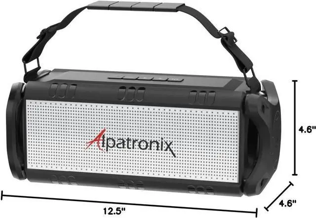 Alt view image 6 of 6 - Alpatronix Speaker 60W(80W Max), IPX6 Waterproof, Portable Wireless, 8000mAh Power Bank, Handsfree, Shockproof, TWS, DSP, Stereo, Subwoofer, TF Card, NFC, AX500, Indoor&Outdoor Black