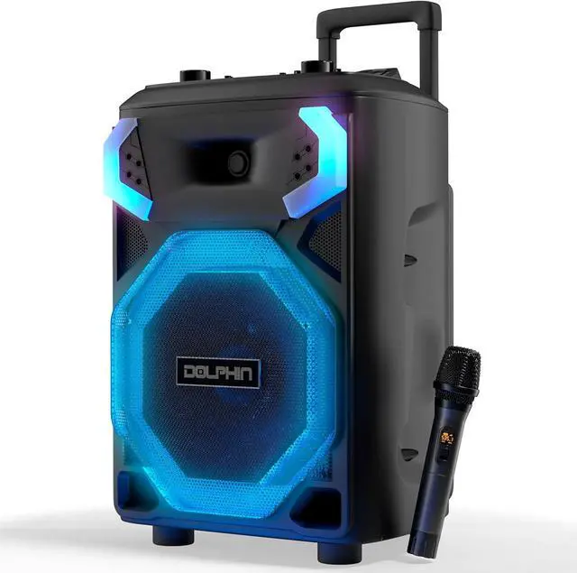 Main image of Dolphin SP-3112RBT High Powered Portable Bluetooth Speaker  12-Inch Woofer, TWS, X-BASS, UHF Microphone, Dynamic LED Lights, Long Lasting Battery
