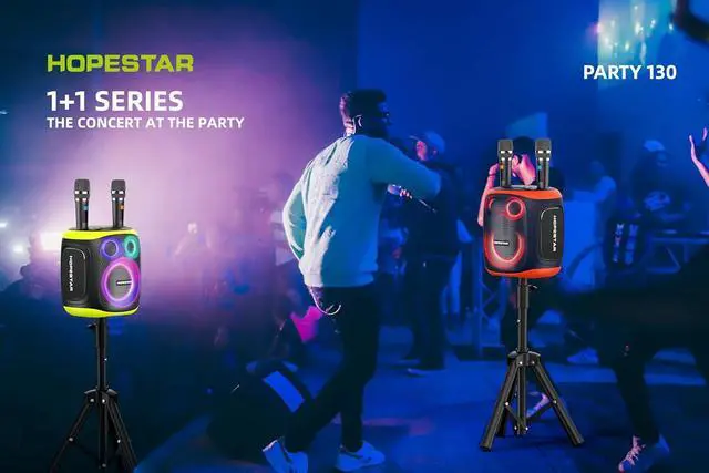 Alt view image 7 of 7 - 120W Wireless Portable Bluetooth Party Speaker with Two Microphones, Stero Audio, TWS Connection, AUX/TF Card Karaoke Machine (Black)