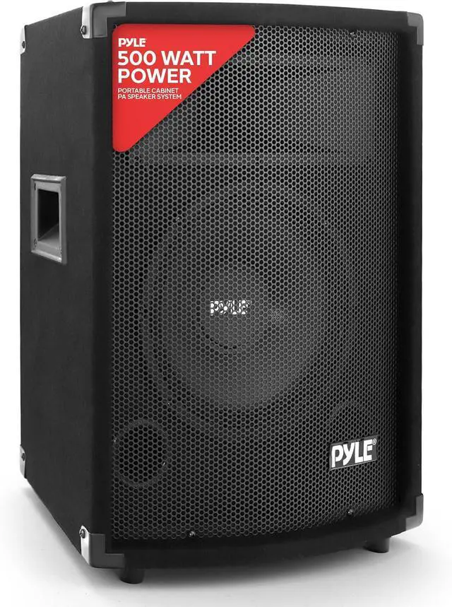 Main image of PylePro Passive Cabinet PA Speaker Durable 500 Watt Portable Outdoor Sound System w/ 10" Woofer, 1.5" Kapton VC, 4" x 10" Super Horn for Mids and Highs, Black, One Size (PADH1079)