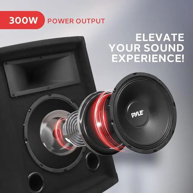 Alt view image 2 of 7 - PylePro Passive Cabinet PA Speaker Durable 500 Watt Portable Outdoor Sound System w/ 10" Woofer, 1.5" Kapton VC, 4" x 10" Super Horn for Mids and Highs, Black, One Size (PADH1079)