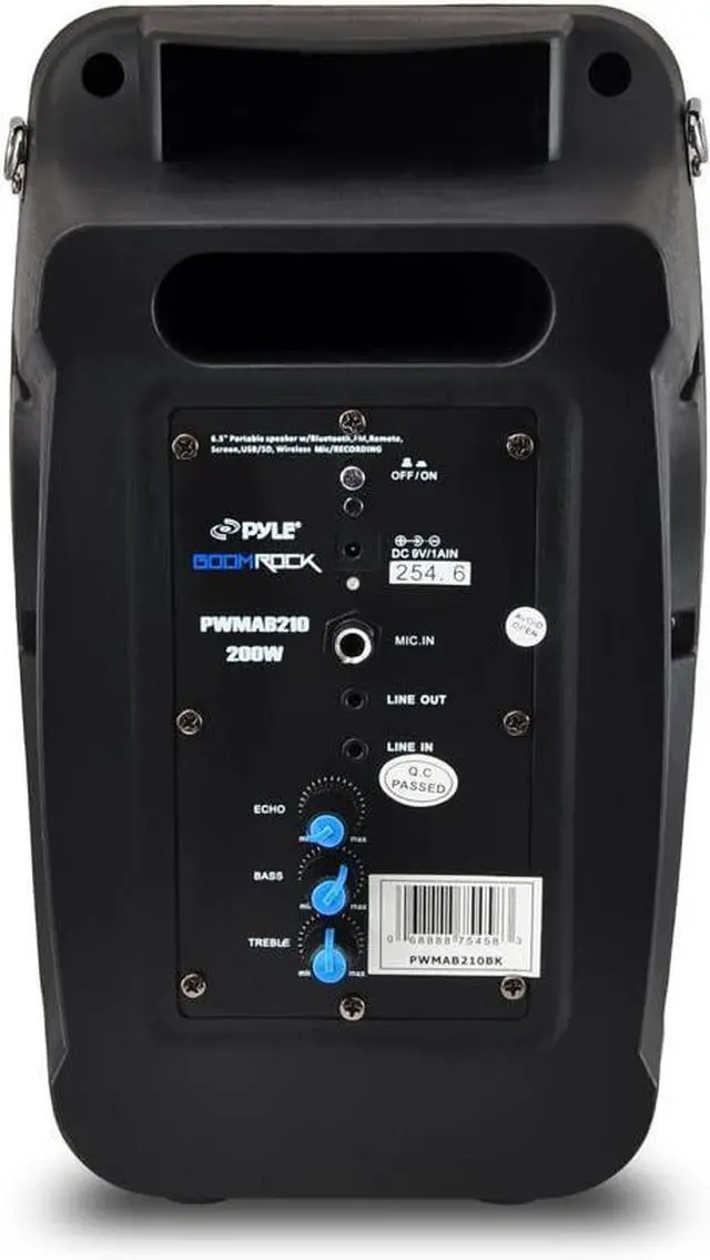 Alt view image 4 of 7 - Pyle Wireless Portable PA Speaker System - 200 W Battery Powered Rechargeable Sound Speaker and Microphone Set with Bluetooth MP3 USB Micro SD FM Radio AUX - for Outdoor DJ Party -PWMAB210BK (Black)