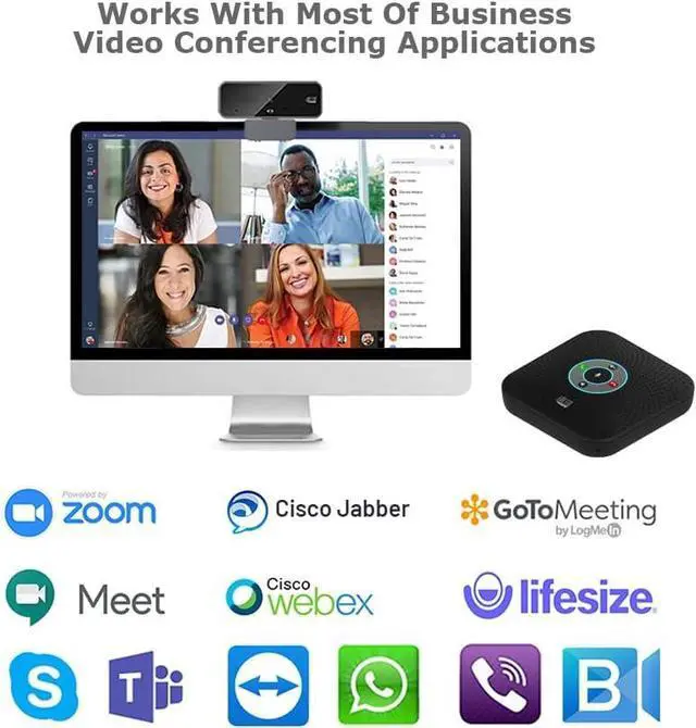 Alt view image 6 of 7 - Xtream S8 Conference Microphone Speaker: Bluetooth/Wired, USB 3.0 Hubs, AI Noise Reduction, 360° Voice Pickup - Optimal for Teams/Zoom Collaboration and Meeting Room Setup
