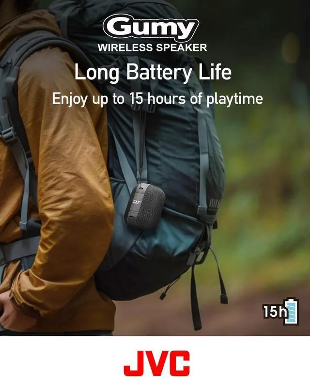 Alt view image 3 of 7 - JVC Portable Gumy Wireless Speakers Bundle with Surround Sound, Bluetooth 5.3, TWS Capability, USB-C, 15 and 16 Hour Battery Life
