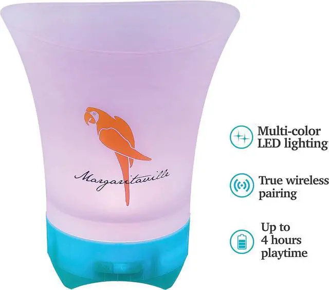 Alt view image 3 of 7 - Sakar Margaritaville Keeping It Chilled Ice Bucket Wireless Speaker for Wine, with Waterproof Speaker, 4 Hours of Playtime, Perfect Bar Accessories for Home, with True Wireless Pairing, Multi