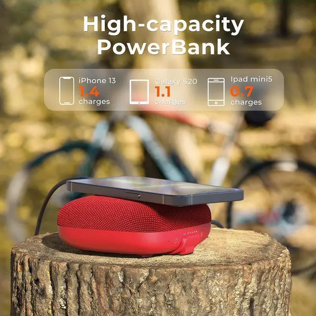 Alt view image 6 of 6 - Tribit StormBox Micro 2 Portable Speaker (Black and Red)