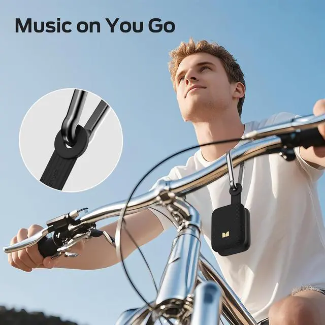 Alt view image 3 of 7 - Monster Atomic Atom Wearable Bluetooth Speaker with Mics for Hands-Free Calls, IPX5 Waterproof, Compact and Portable Speaker for Workout, Cycling, Black