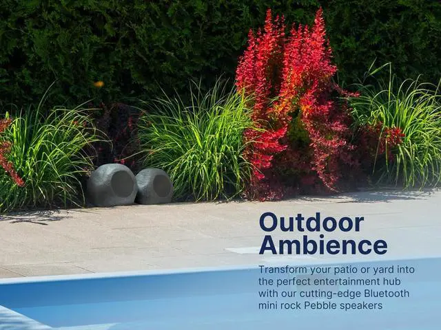 Alt view image 7 of 7 - Emerson ERS-2000 Mini Pebbles Bluetooth Waterproof Rock Speakers with Built-in Rechargeable Batteries and Dual Pairing  Perfect for Outdoor Music, Garden, Patio, and Poolside Use