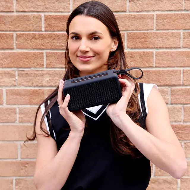 Alt view image 5 of 7 - AT&T Essentials Retro 40W Bluetooth Speaker - Black