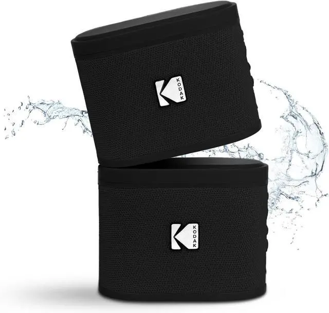 Main image of KODAK SOUNDBRIX Bluetooth Speaker Portable Waterproof Magnetic Wireless Stackable Stereo Pairing 5H Playtime 5W RMS Sound Travel Party Beach Electronics for Outdoors Black Mini Speakers for Computers