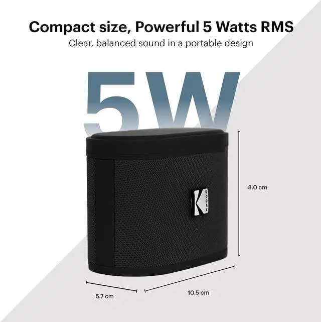 Alt view image 3 of 7 - KODAK SOUNDBRIX Bluetooth Speaker Portable Waterproof Magnetic Wireless Stackable Stereo Pairing 5H Playtime 5W RMS Sound Travel Party Beach Electronics for Outdoors Black Mini Speakers for Computers