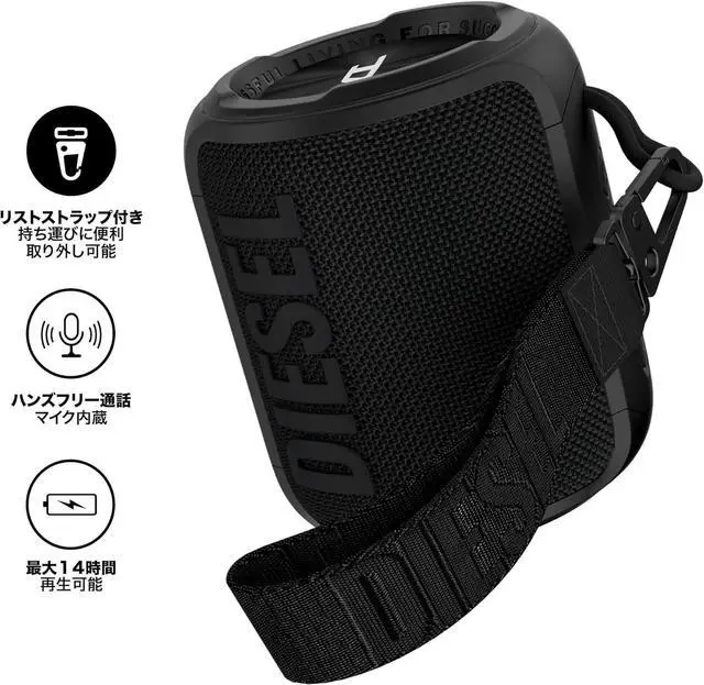 Alt view image 3 of 6 - Wireless Speaker, IPX7 Bluetooth 5.0 Waterproof Portable Speaker with Bass Boost, 14 Hr Playtime, Stereo Pairing, Microphone, Removable Wriststrap, Great for Outdoor and Party, Black