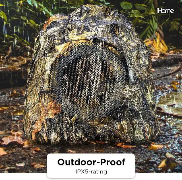 Alt view image 3 of 6 - iHome Mossy Oak Camo IHRK-400MOBC-PR Wireless Waterproof Rock Speaker Set for Outdoors Camping Nature Hunting and Fishing Lovers. Built to add Sound to Your Bottomland Supplies, Accessories and Gear