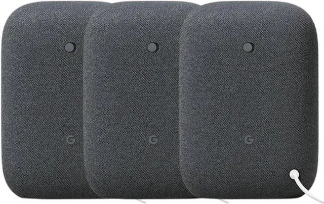 Alt view image 2 of 5 - Google Audio (3-Pack) Smart Speakers  Wireless Bluetooth & WiFi Home Speaker Bundle with Powerful Stereo Sound, Multi-Room Audio Assistant Voice Control