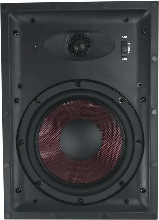 Alt view image 2 of 7 - Rockville WA858 8" in-Wall Home Speakers (Pair), 300W Peak, 8 Ohm, Kevlar Woofer, Silk Dome Tweeter, Adjustable Highs, for Home Theater and Whole-House Audio